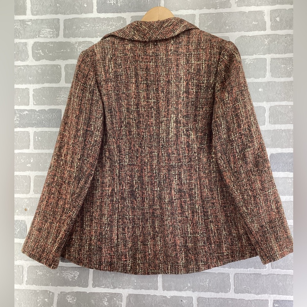Pendleton Brown MultiColor tweed blazer jacket Size 10 - Picture 4 of 5